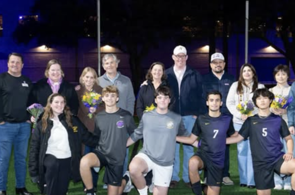 Boys varsity soccer seniors celebrated during Senior Night